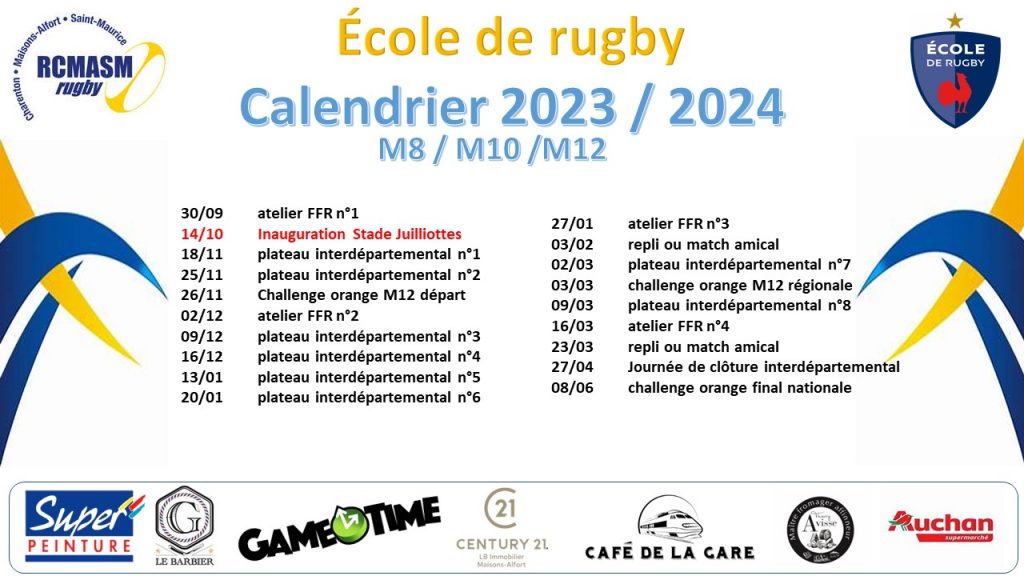 Calendrier EDR 2023 2024